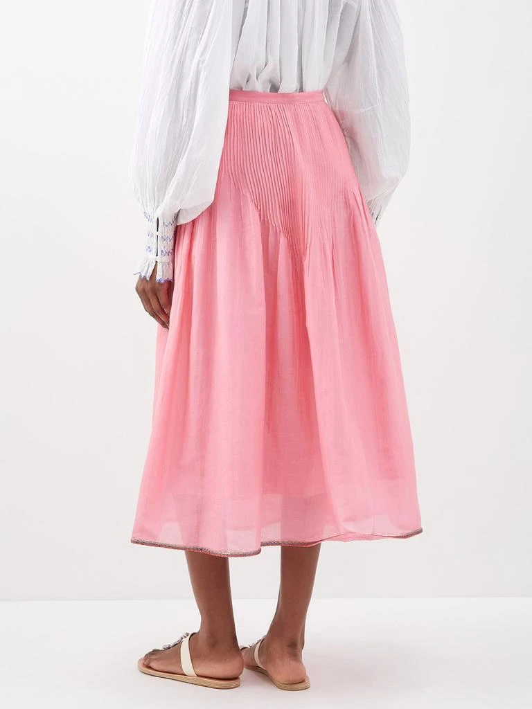 商品Thierry Colson|Verde pintucked cotton midi skirt,价格¥1306,第5张图片详细描述