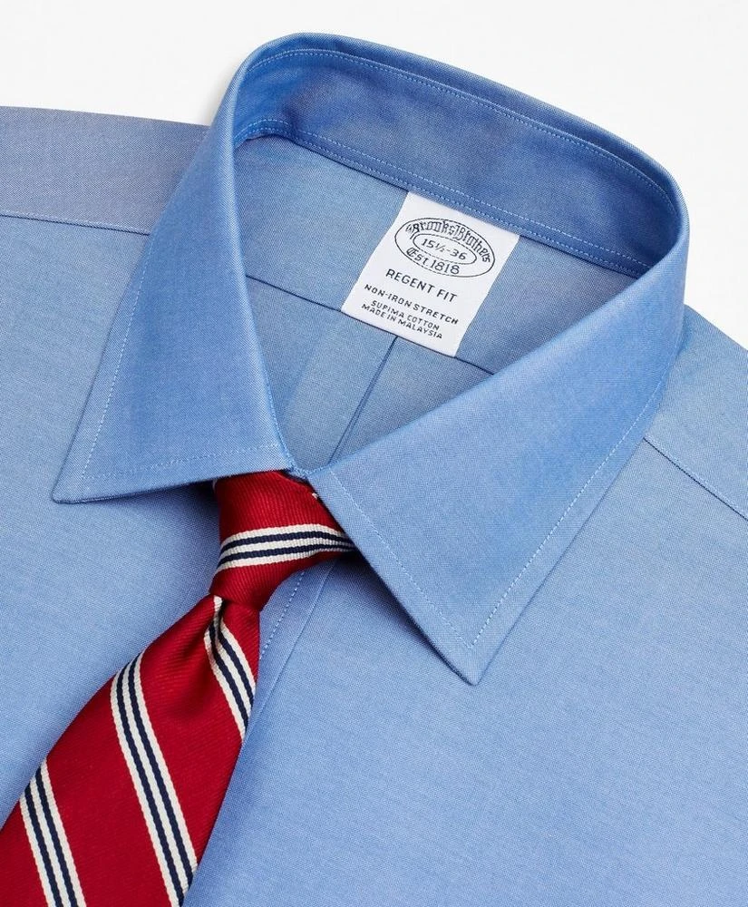 商品Brooks Brothers|Stretch Regent Regular-Fit  Dress Shirt, Non-Iron Pinpoint Ainsley Collar,价格¥910,第2张图片详细描述