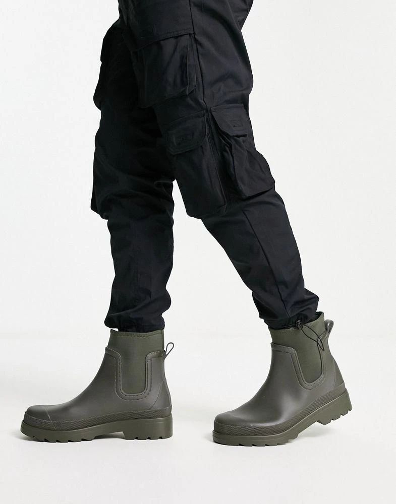 商品ASOS|ASOS DESIGN ankle length wellington boots in khaki,价格¥264,第4张图片详细描述