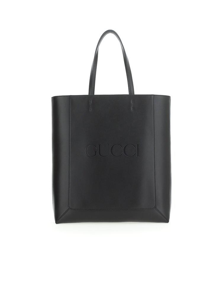 Gucci Logo Debossed Strapped Tote Bag商品第1张图片规格展示