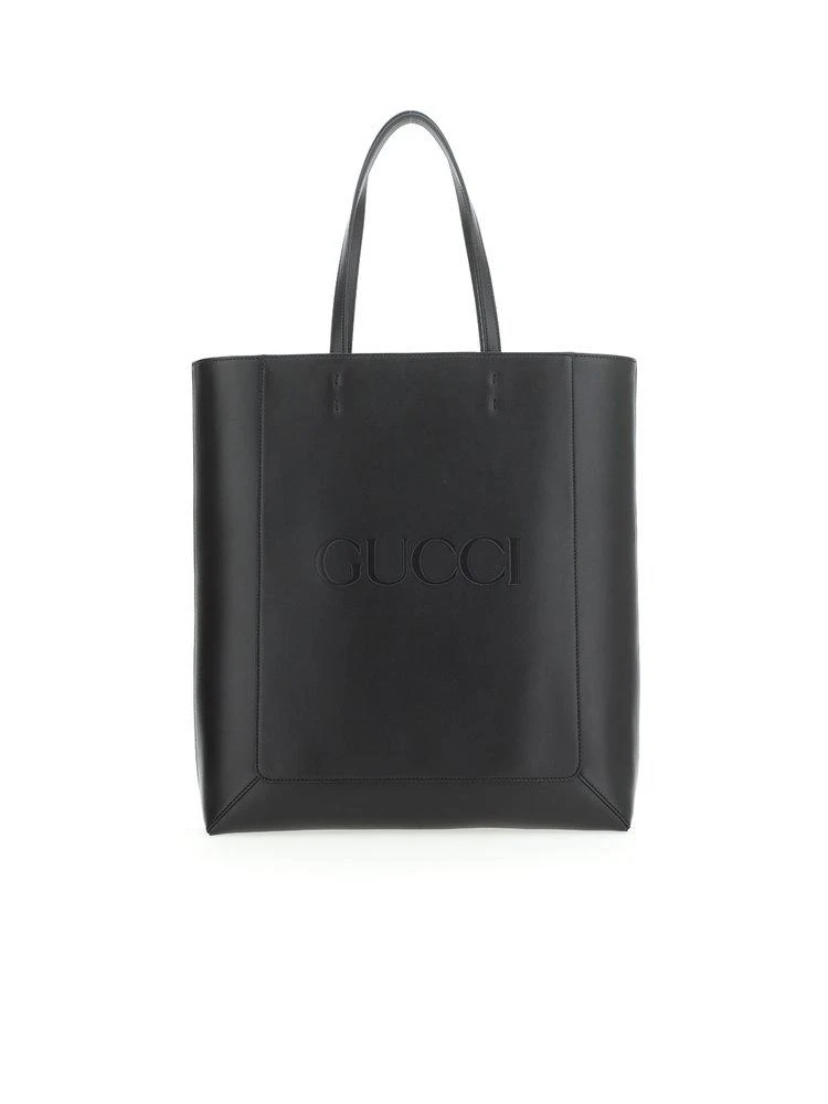 商品Gucci|Gucci Logo Debossed Strapped Tote Bag,价格¥20358,第1张图片