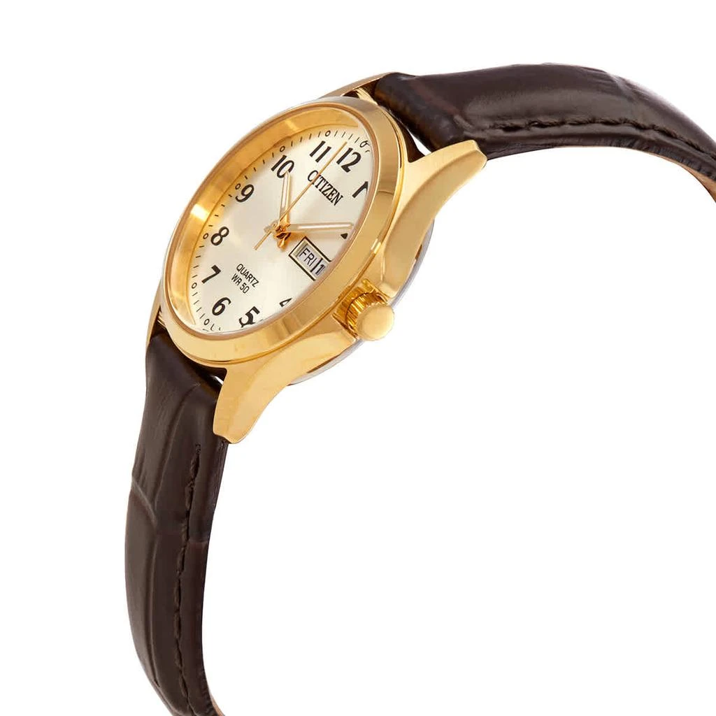 商品Citizen|Quartz Gold Dial Brown Leather Ladies Watch EQ2002-07P,价格¥589,第2张图片详细描述