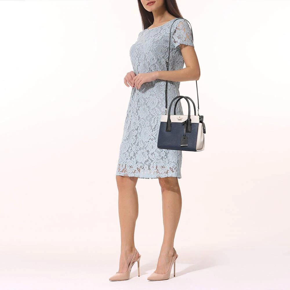 商品[二手商品] Kate Spade|Kate Spade Navy Blue/Off White Saffiano Leather Cameron Street Colorblock Tote,价格¥1168,第2张图片详细描述