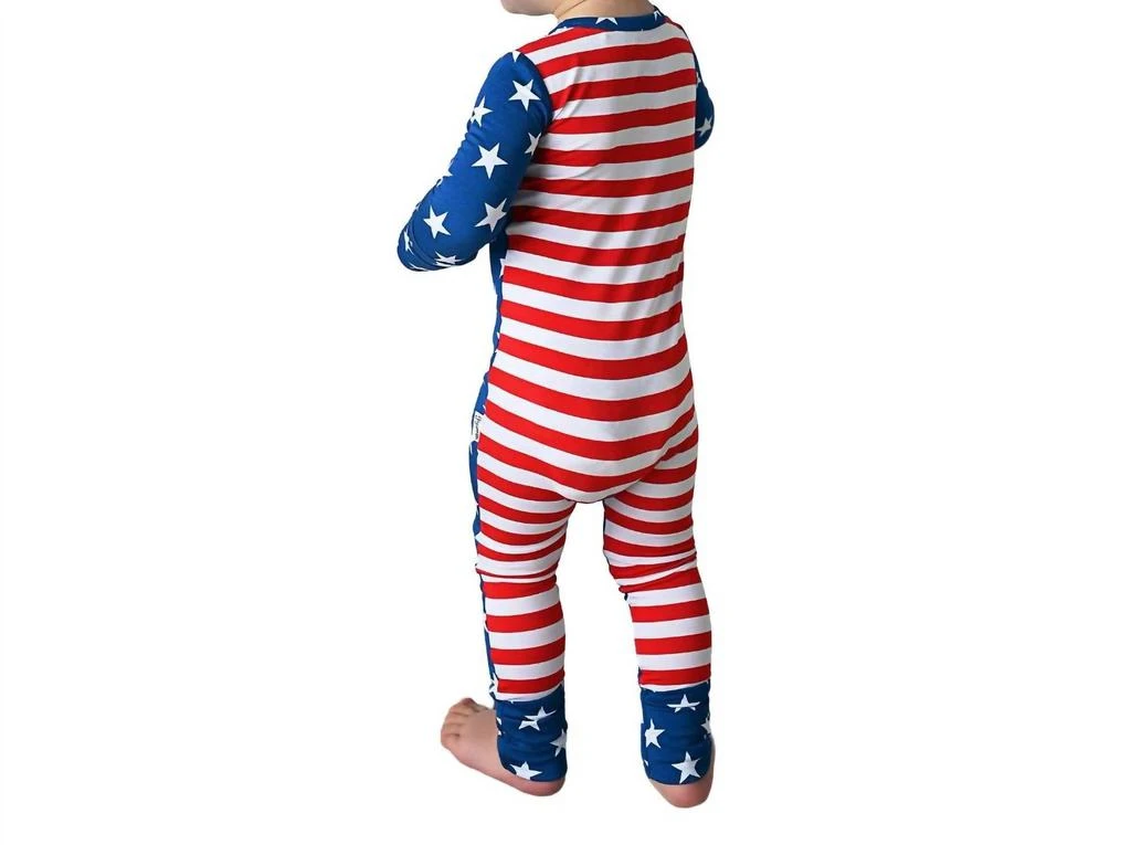 商品Gigi And Max|Baby's Bamboo Pajama USA 4th of July Zip Onesie,价格¥276,第4张图片详细描述