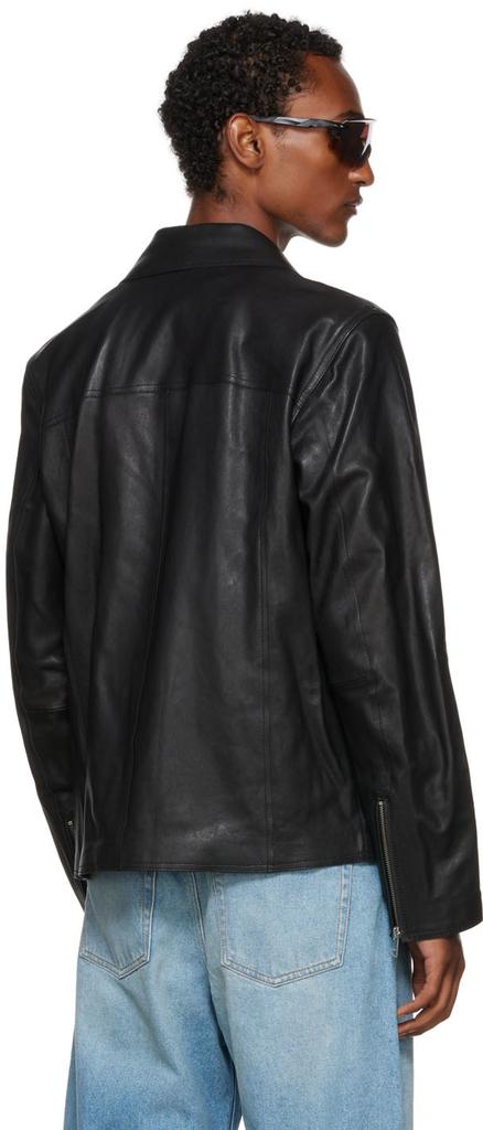 Black Korn Leather Jacket商品第3张图片规格展示