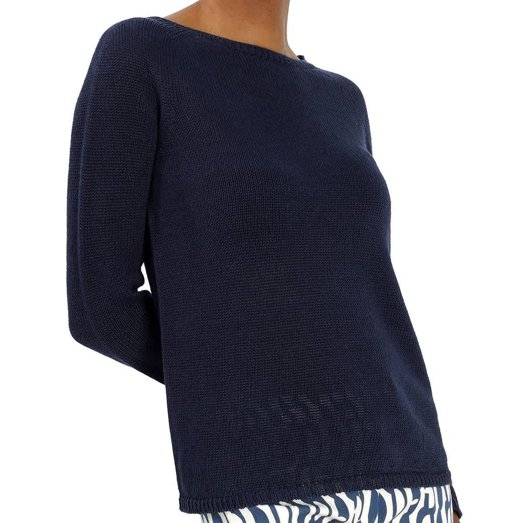 Max Mara Ladies Navy Giolino Linen Boatneck Sweater, Size X-Large商品第2张图片规格展示