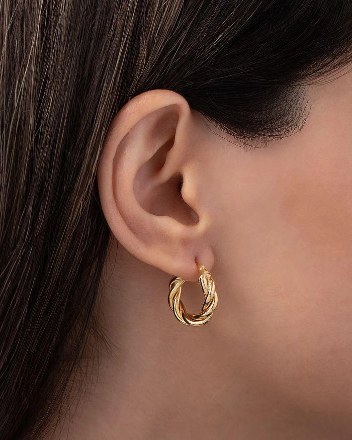 商品Zoe Lev|14K Yellow Gold Twist Small Hoop Earrings,价格¥2918,第2张图片详细描述