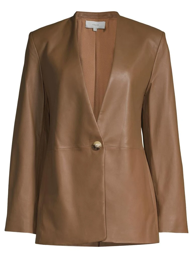商品Vince|Collarless Leather Blazer,价格¥2638,第3张图片详细描述