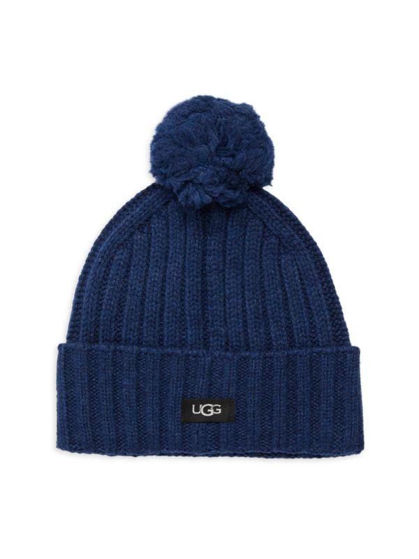 商品UGG|Faux Fur Pom Rib Knit Beanie,价格¥407,第1张图片