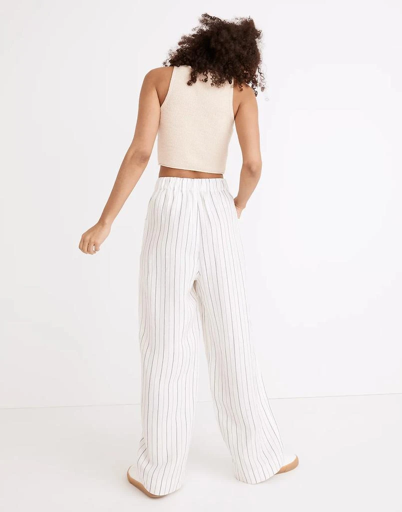 商品Madewell|Linen-Blend Pull-On High-Rise Wide-Leg Pants in Stripe,价格¥632,第3张图片详细描述
