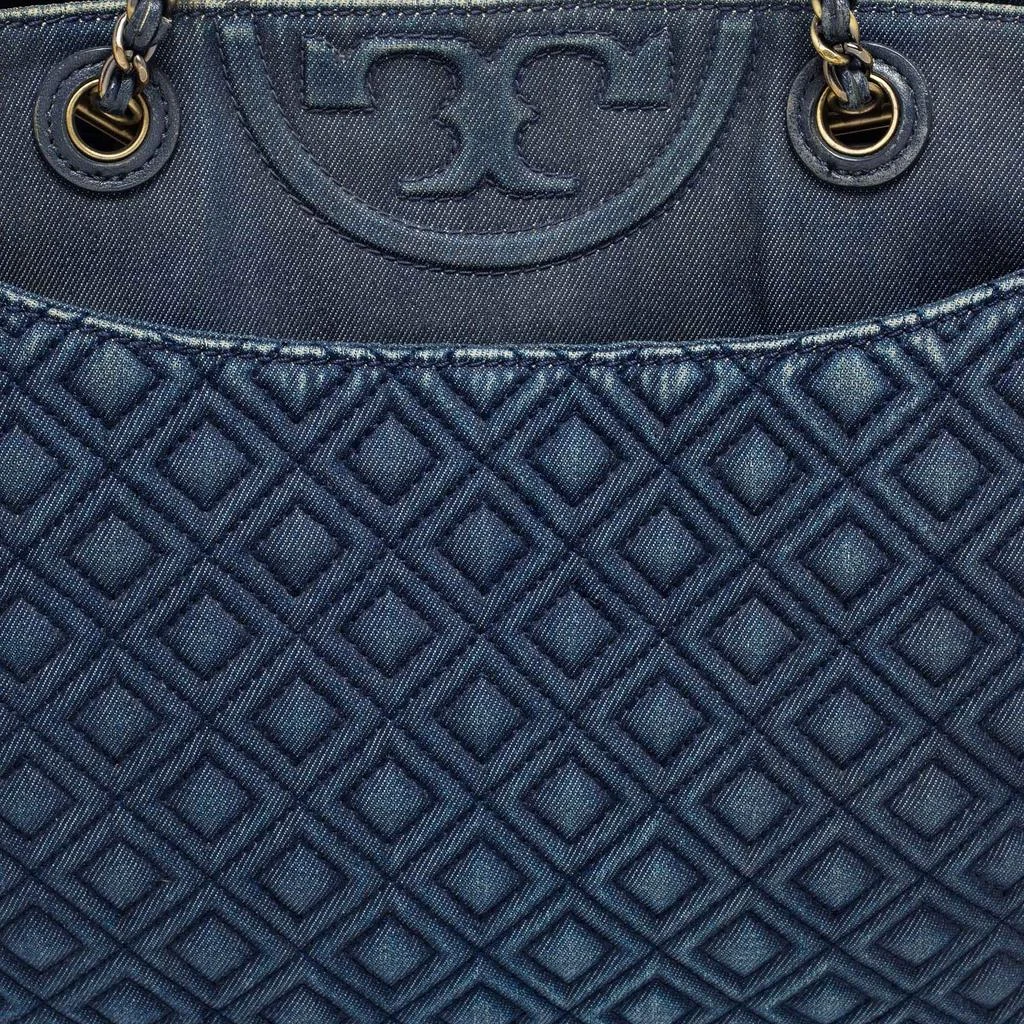 商品[二手商品] Tory Burch|Tory Burch Blue Quilted Denim Fleming Tote,价格¥1038,第5张图片详细描述