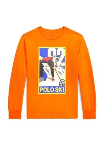 商品Ralph Lauren|Lauren Childrenswear Boys 8 20 Polo Ski Cotton Long Sleeve Graphic T Shirt,价格¥342,第1张图片详细描述