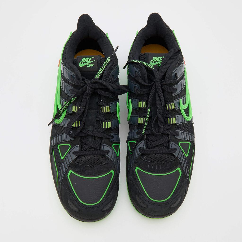 商品[二手商品] Off-White|Off-White x Nike Black/Green Mesh and Leather Rubber Dunk Sneakers Size 46,价格¥3282,第5张图片详细描述