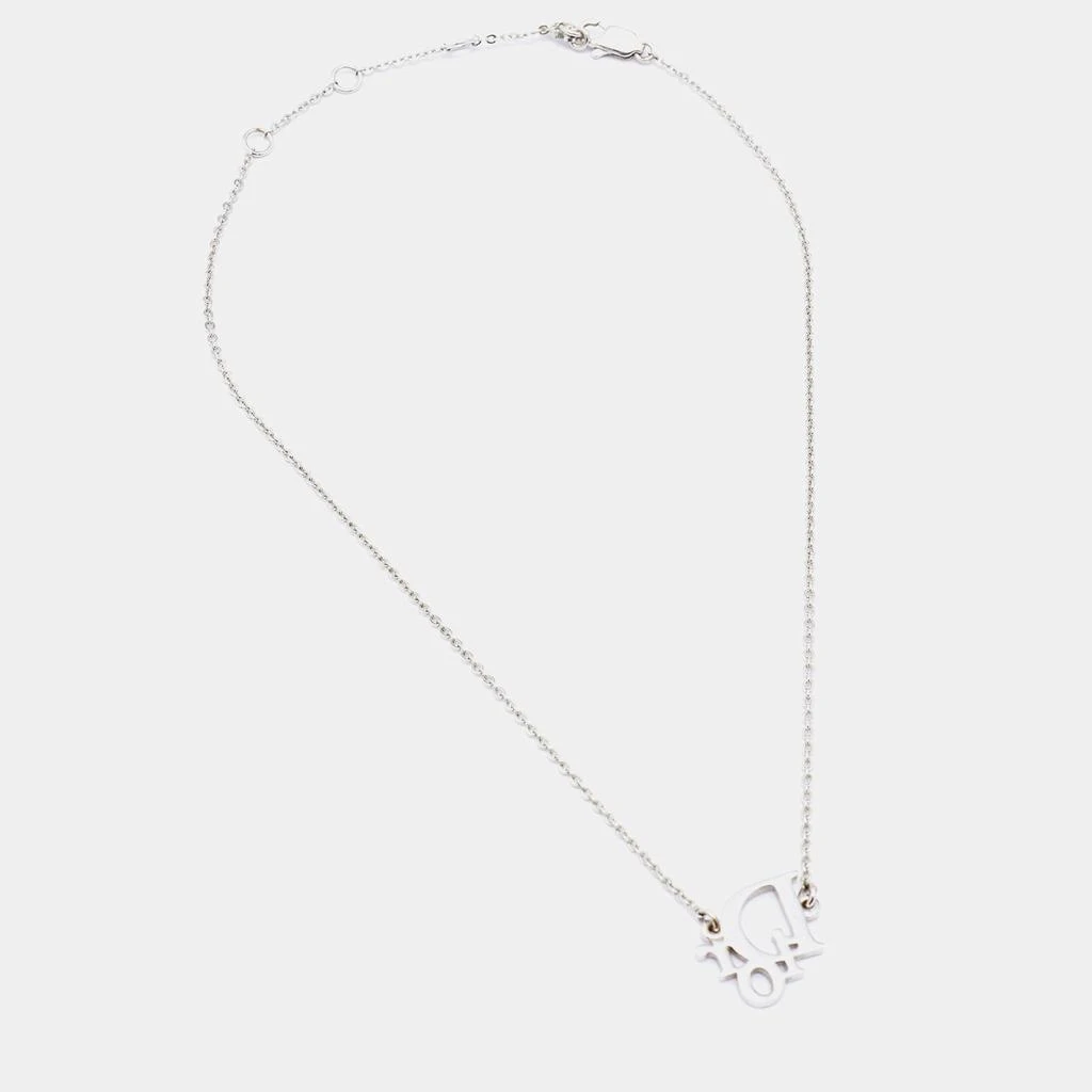 商品[二手商品] Dior|Dior Silver Tone Crystal Logo Earrings & Pendant Necklace,价格¥3269,第5张图片详细描述