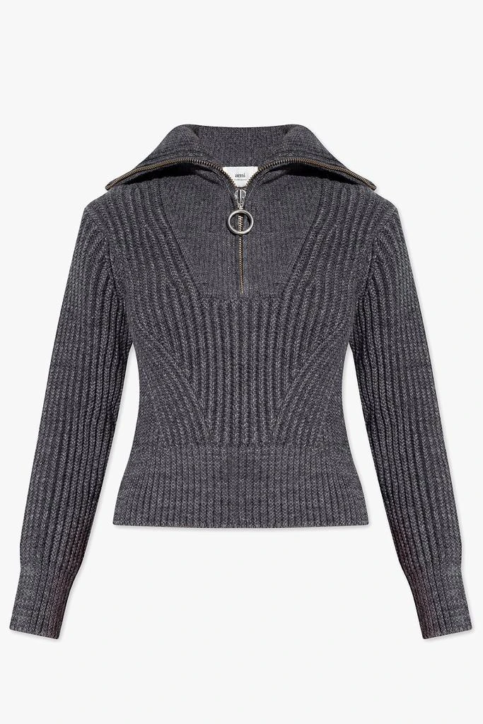 商品AMI|AMI Half-Zipped Knitted Sweater,价格¥2825,第1张图片