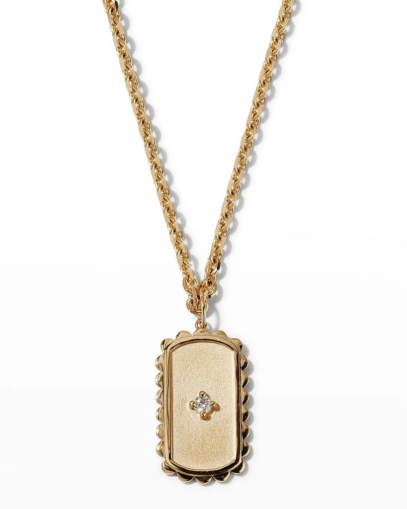 商品Sydney Evan|14k Yellow Gold Large Scalloped Dog Tag Charm Necklace,价格¥10336,第1张图片