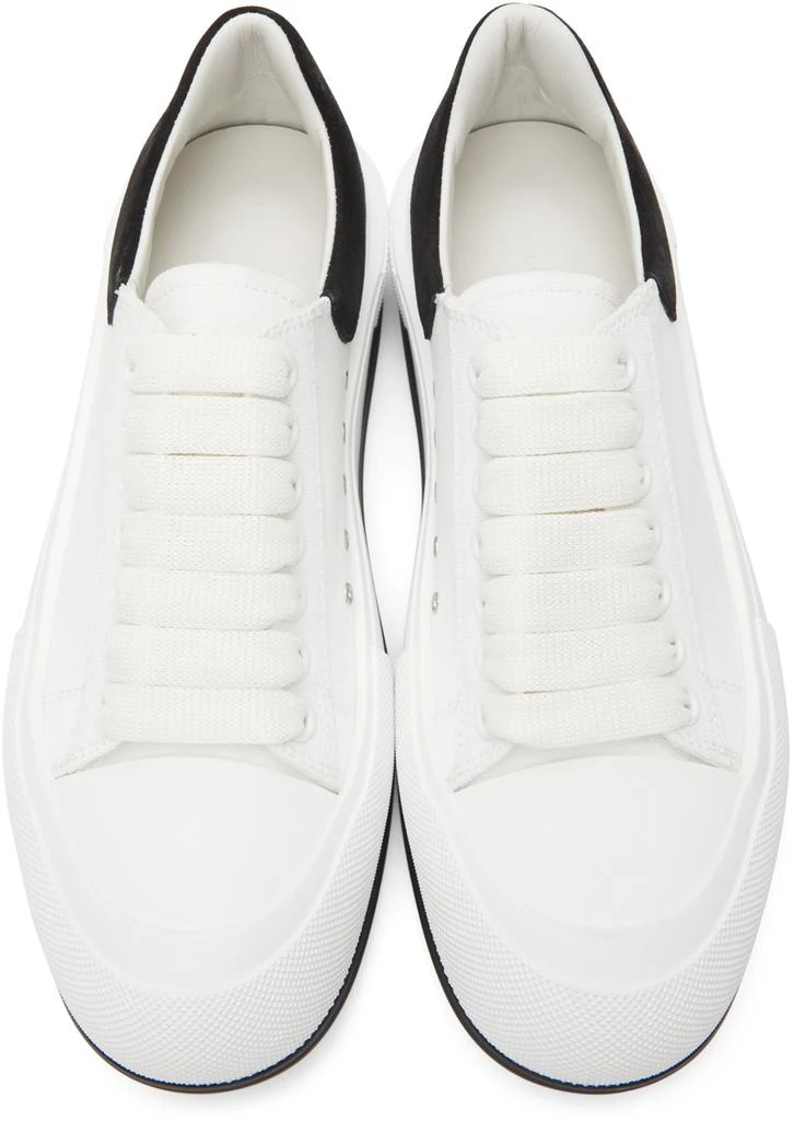 商品Alexander McQueen|White & Black Deck Plimsoll Sneakers,价格¥2028,第5张图片详细描述