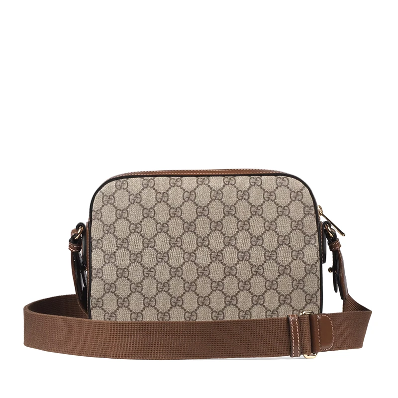 GUCCI/古驰 男士老花帆布棕色皮革椭圆形双G细节单肩斜挎包‎67589192THG8563 商品