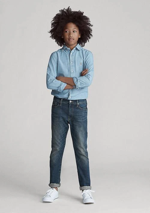 商品Ralph Lauren|Lauren Childrenswear Boys 8 20 Indigo Cotton Chambray Shirt,价格¥418,第3张图片详细描述