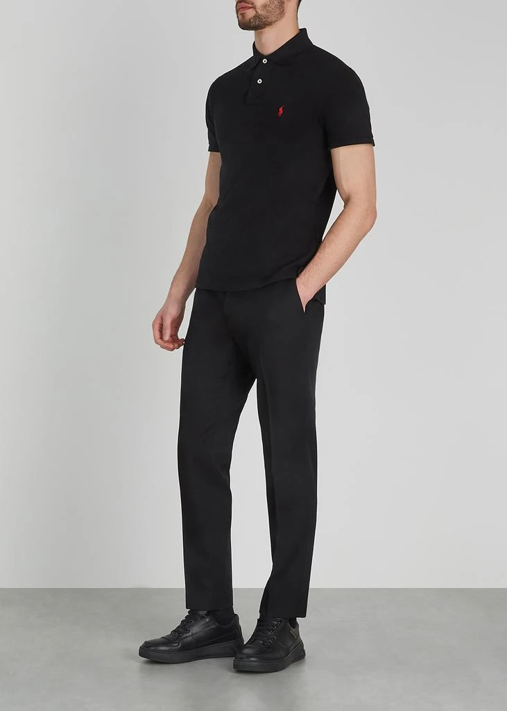 商品Ralph Lauren|Black custom slim piqué cotton polo shirt,价格¥357,第4张图片详细描述