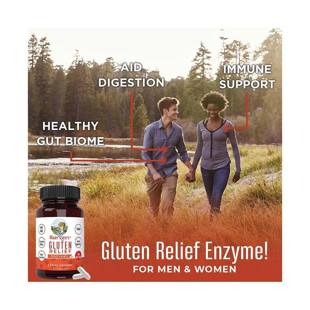 商品MaryRuth Organics|Gluten Enzymes Capsules, Unflavored, 60ct,价格¥149,第3张图片详细描述