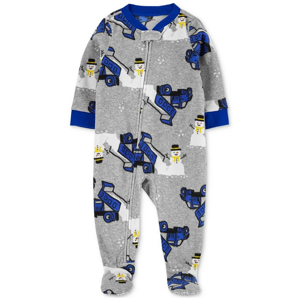 商品Carter's|Toddler Boys 1-Piece Snowman-Print Fleece Footed Pajama,价格¥161,第1张图片