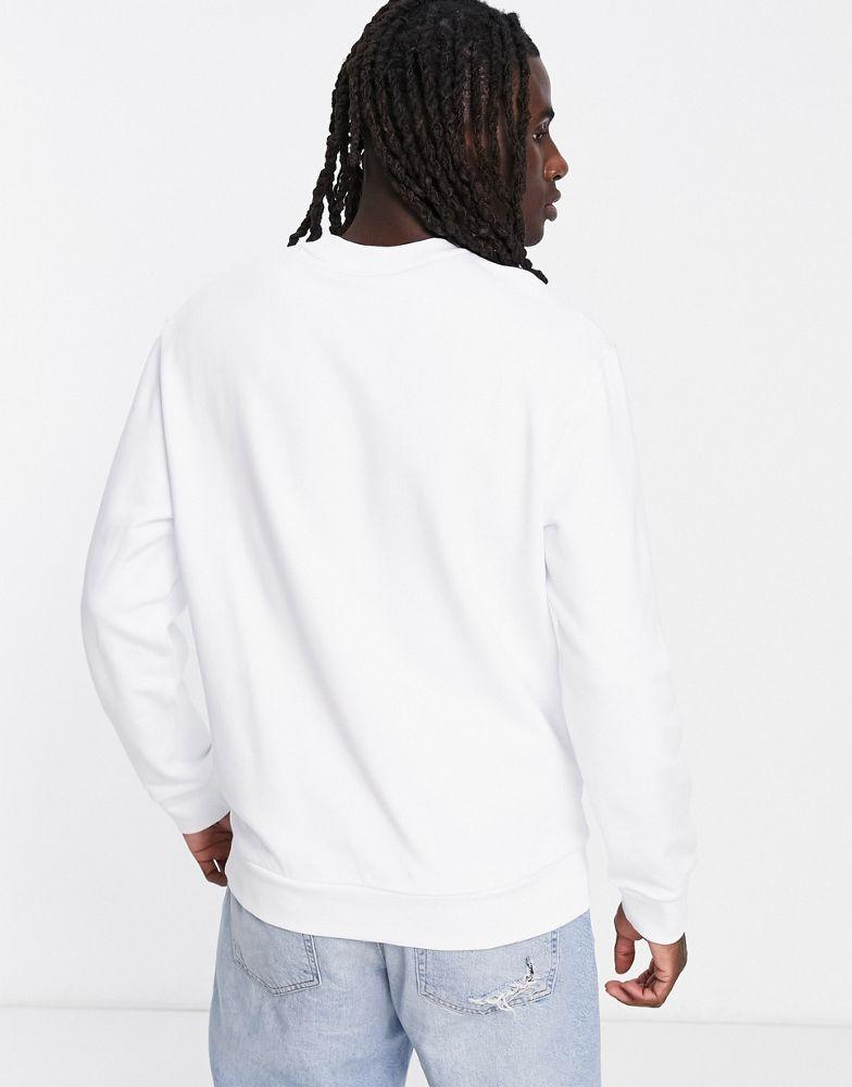 Armani Exchange Pima small logo cotton sweatshirt in white商品第2张图片规格展示