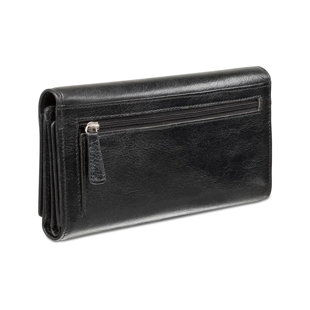 商品Mancini Leather Goods|Equestrian-2 Collection RFID Secure Trifold Checkbook Wallet,价格¥844,第3张图片详细描述