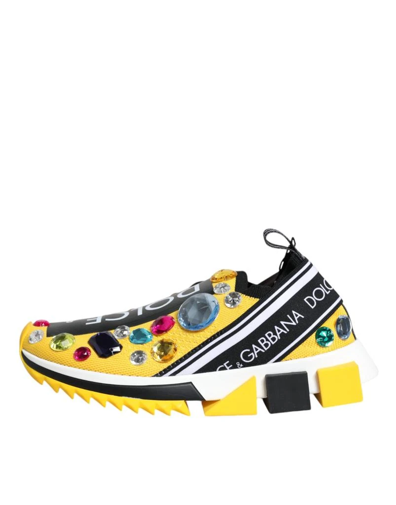 Dolce & Gabbana Yellow Sorrento Crystals Low Top Sneakers Shoes 商品