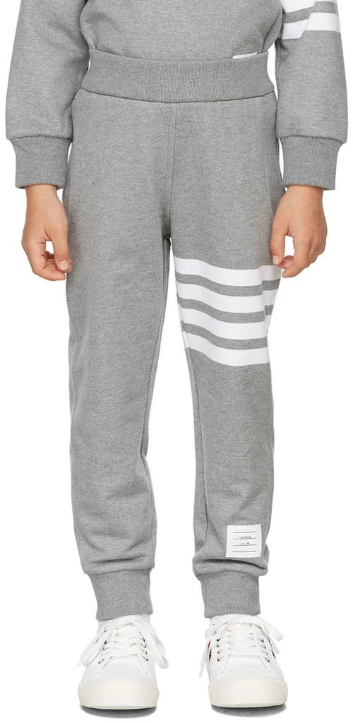 商品Thom Browne|灰色 Loopback 4-Bar 儿童运动裤,价格¥4695,第2张图片详细描述