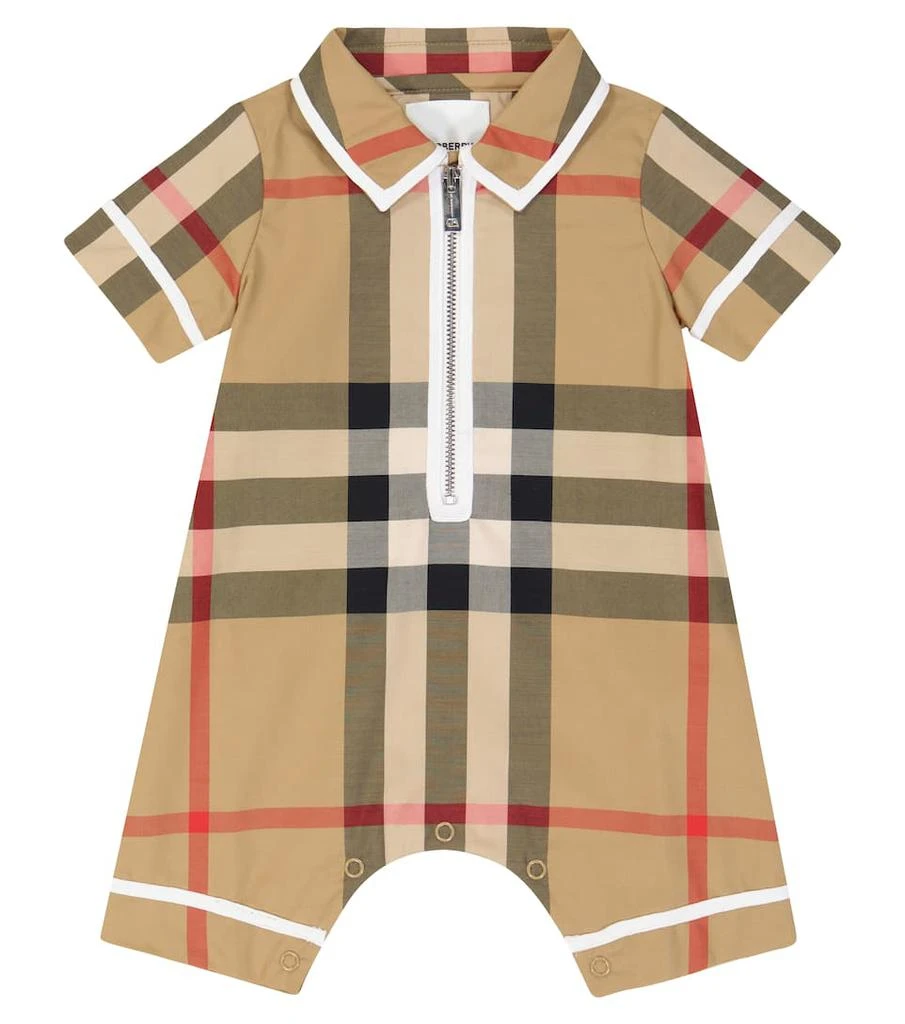 商品Burberry|Baby Vintage Check cotton-blend playsuit,价格¥1654,第1张图片