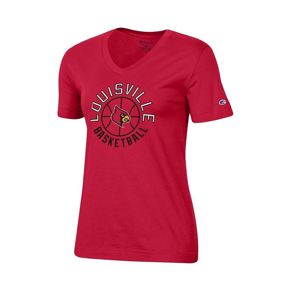 商品CHAMPION|Women's Red Louisville Cardinals Basketball V-Neck T-shirt,价格¥148,第2张图片详细描述