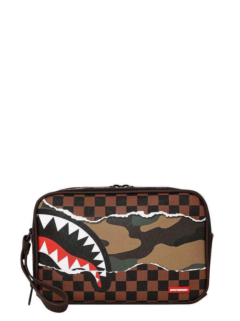 商品SprayGround|Sprayground Shark Checked Zipped Toiletry Bag,价格¥608,第1张图片