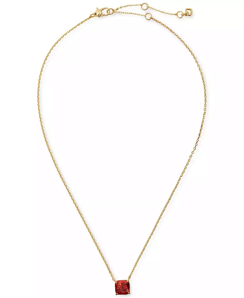商品Kate Spade|Gold-Tone Square Glitter Stone Mini Pendant Necklace, 17" + 3" extender,价格¥288,第1张图片