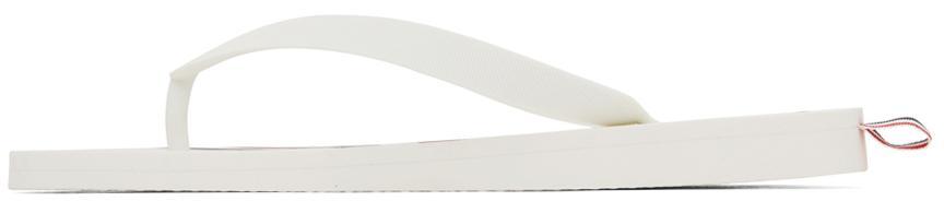 商品Thom Browne|White RWB Stripe Flip-Flops,价格¥2139,第5张图片详细描述