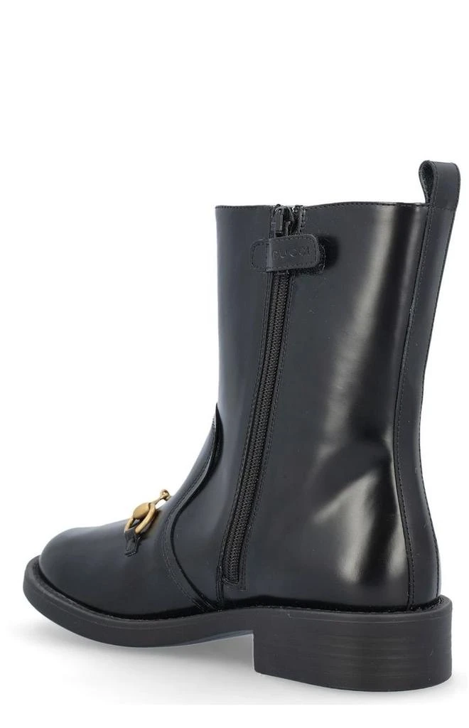 商品Gucci|Gucci Kids Horsebit Detailed Round Toe Ankle Boots,价格¥3851,第3张图片详细描述