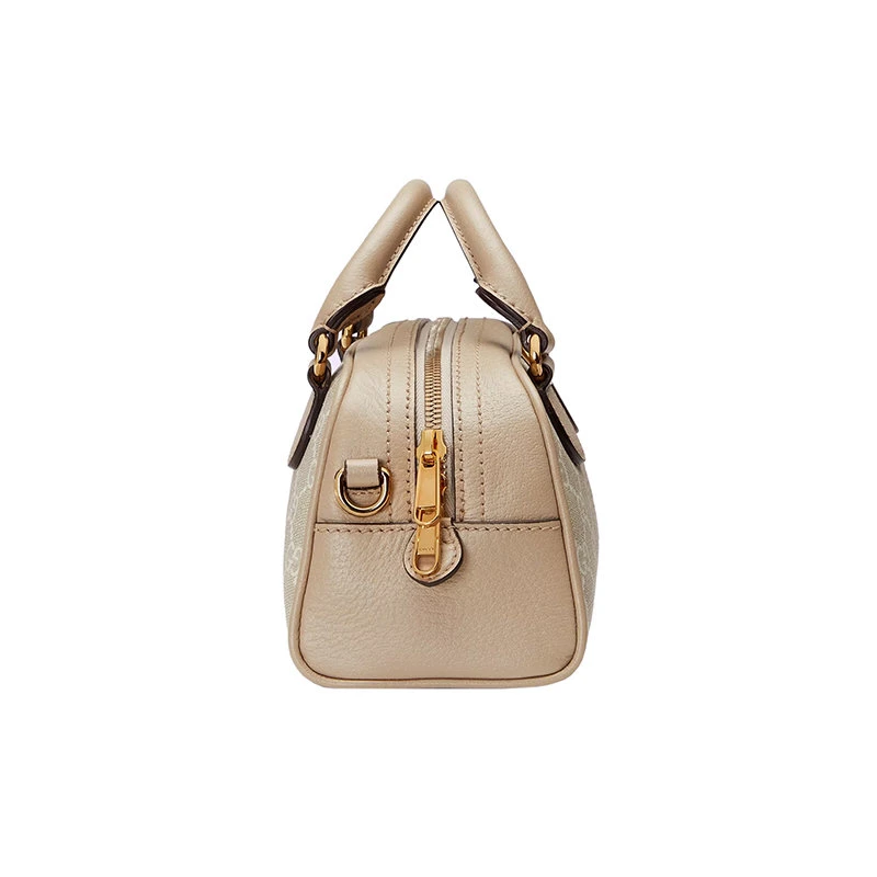 商品Gucci|【预售3-7天】古驰23春夏新款OphidiaGG系列女士�迷你米色/白色帆布配皮革饰面拉链开合拆卸皮革肩带单肩斜挎手提包724606FABEX9642,价格¥12327,第6张图片详细描述