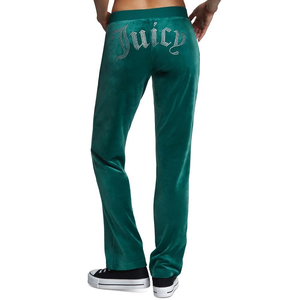 商品Juicy Couture|Women's Mid-Rise Embellished Velour Pants,价格¥717,第4张图片详细描述