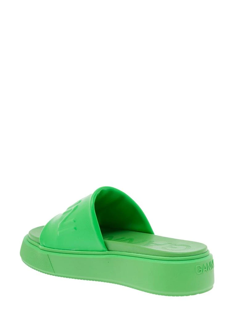 商品Ganni|Ganni Womans Green Slide Sporty Mix Vegea Sandals With Logo,价格¥1406,第3张图片详细描述