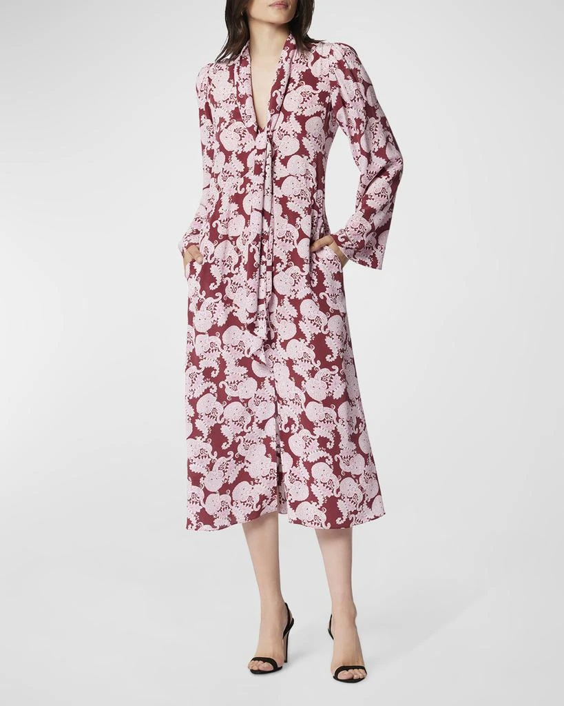 商品Equipment|Julianne Paisley-Print Satin Midi Dress,价格¥3201,第1张图片