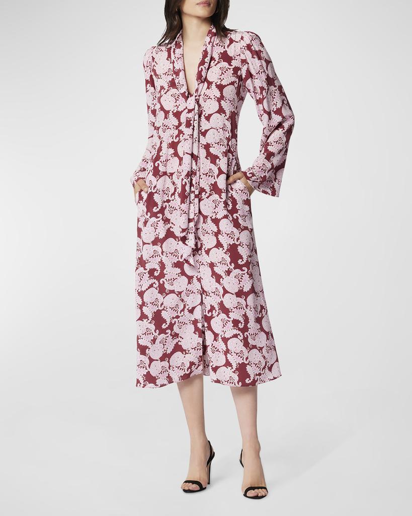 商品Equipment|Julianne Paisley-Print Satin Midi Dress,价格¥3937,第1张图片