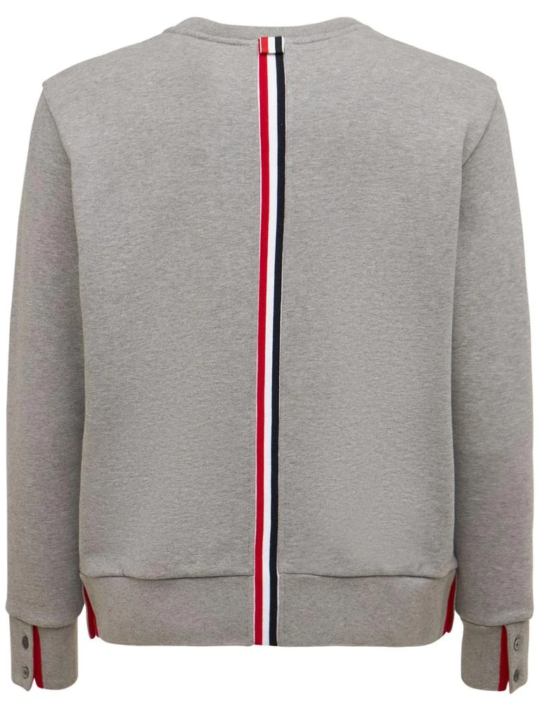 商品Thom Browne|Cotton Jersey Sweatshirt W/ Knit Stripe,价格¥2744,第5张图片详细描述