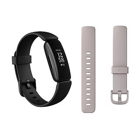 商品Fitbit|Fitbit Inspire 2 Bundle - Black Watch, Black Band (L/S, 1 Clasp), White Bonus Band (L/S, 2 clasps),价格¥595,第1张图片