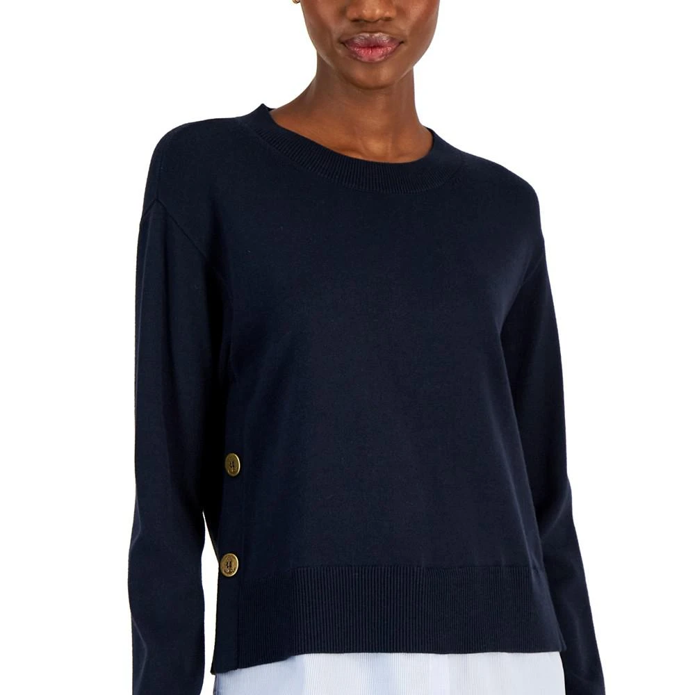 商品Tommy Hilfiger|Women's Layered Two-Button Knit Sweater,价格¥415,第3张图片详细描述