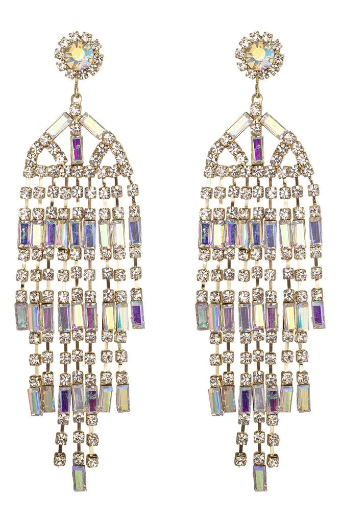 商品EYE CANDY LOS ANGELES|Elena AB Crystal Fringe Drop Earrings,价格¥210,第1张图片