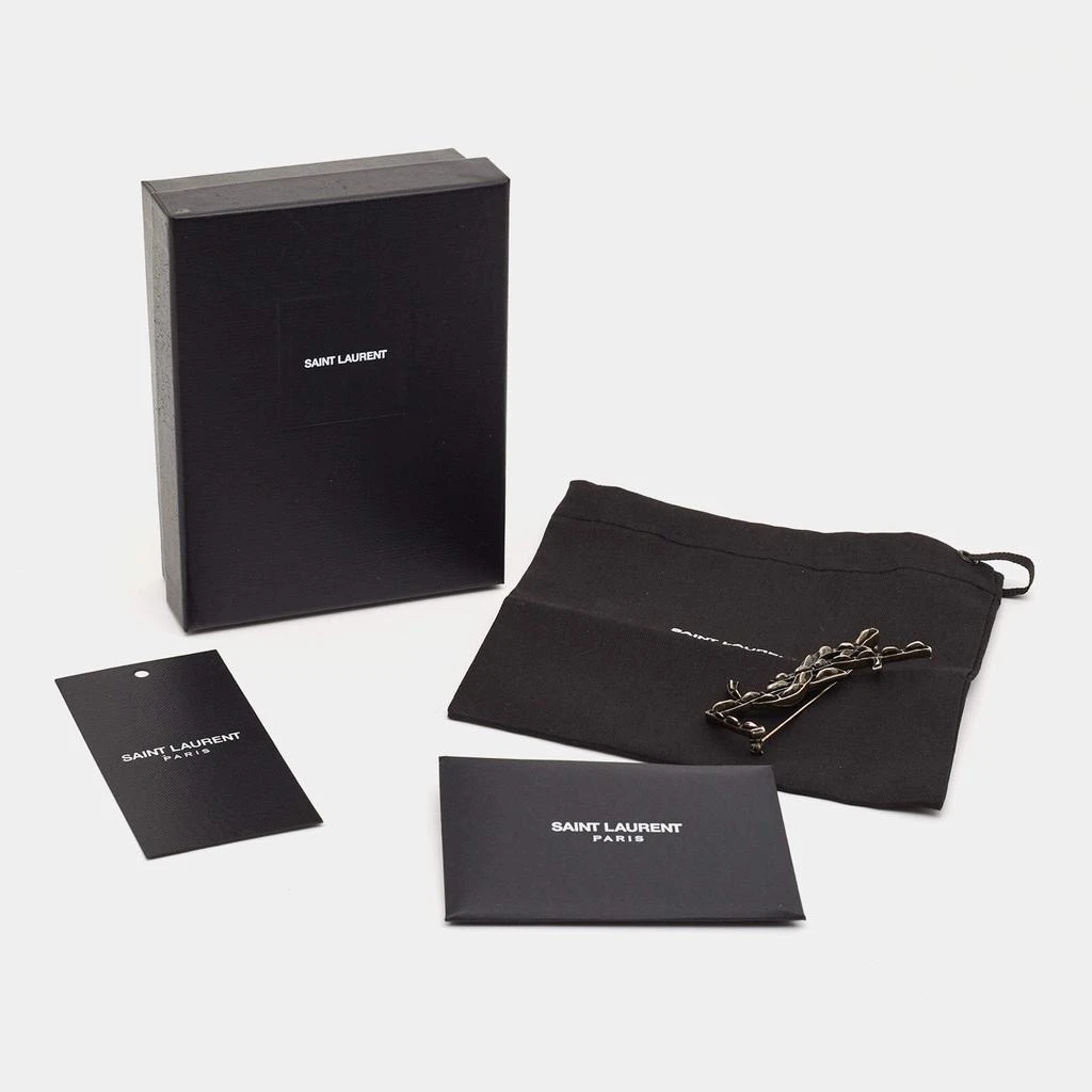 商品[二手商品] Yves Saint Laurent|Yves Saint Laurent Opyum Monogram Gunmetal Tone Pin Brooch,价格¥2673,第3张图片详细描述
