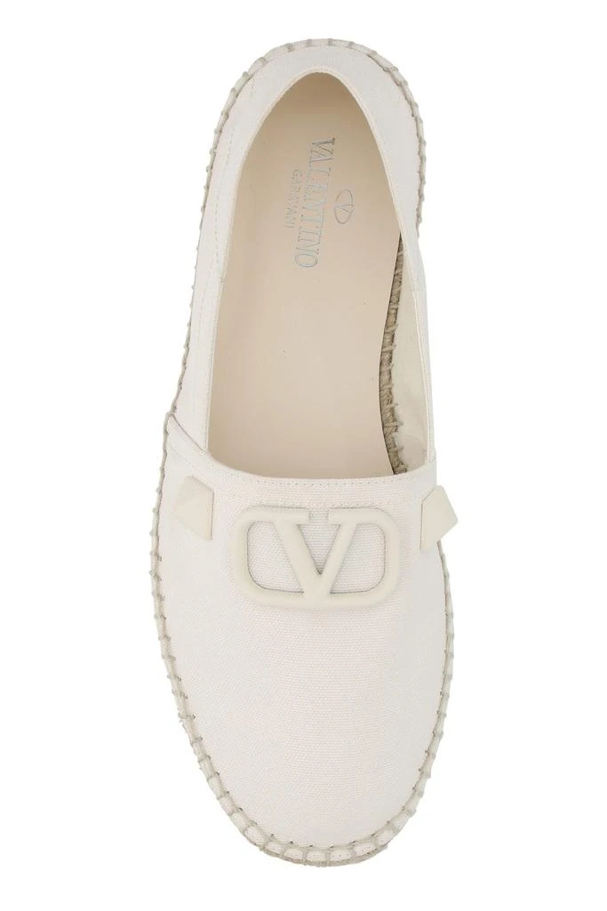 商品Valentino|Ivory canvas VLogo espadrilles,价格¥4457,第3张图片详细描述