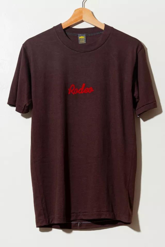 商品Urban Outfitters|Vintage 1980s Rodeo Chain Stitch Iron Patch Spell Out Brown T-Shirt Made in USA,价格¥790,第3张图片详细描述