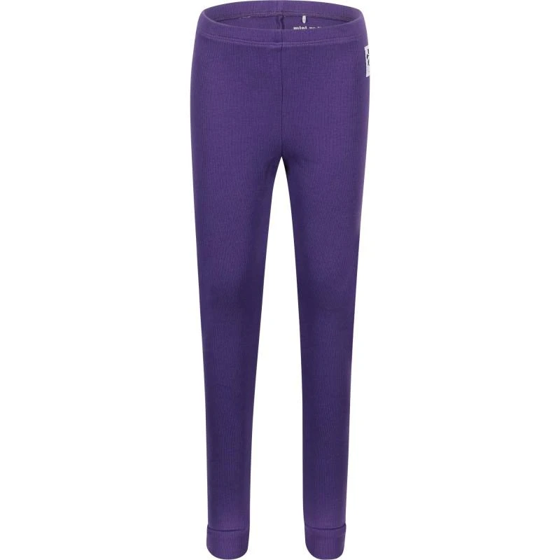 商品Mini Rodini|Ribbed logo leggings in purple,价格¥344,第1张图片