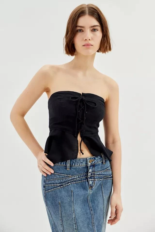 商品Urban Outfitters|UO Jojo Lace-Up Corset Top,价格¥75,第1张图片